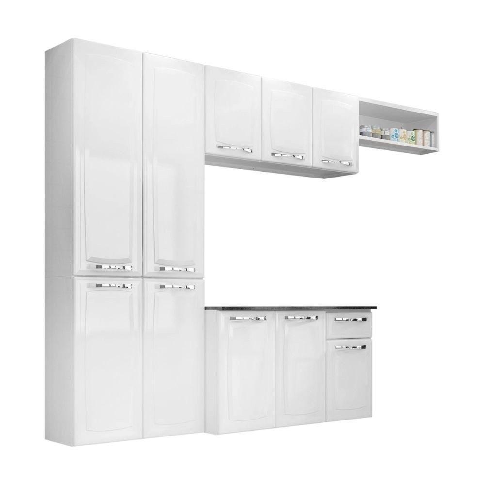 Cozinha Completa Itatiaia Amanda 4 Peças Com Paneleiro Duplo Armário Aéreo E Balcão Branco - 1