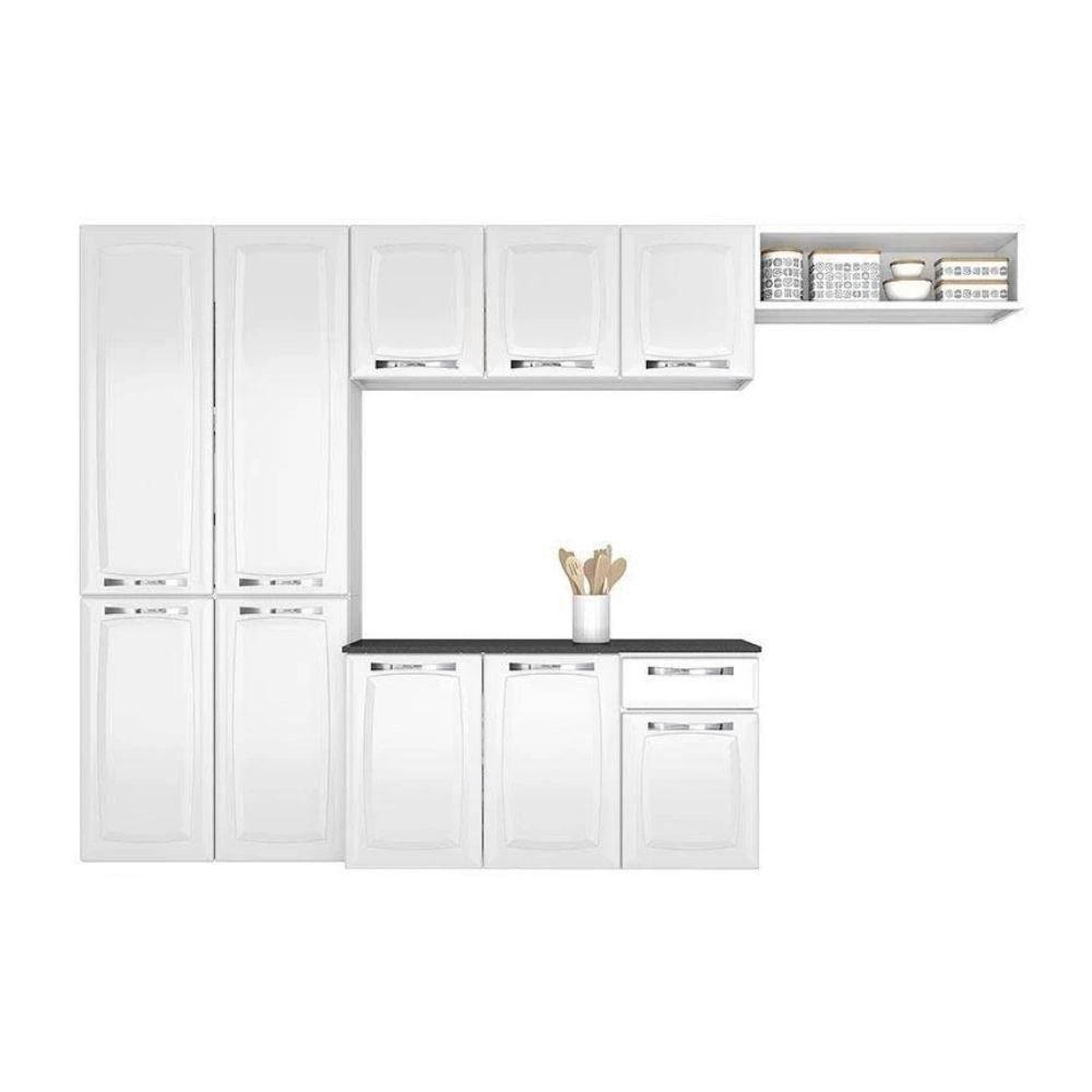 Cozinha Completa Itatiaia Amanda 4 Peças Com Paneleiro Duplo Armário Aéreo E Balcão Branco - 2
