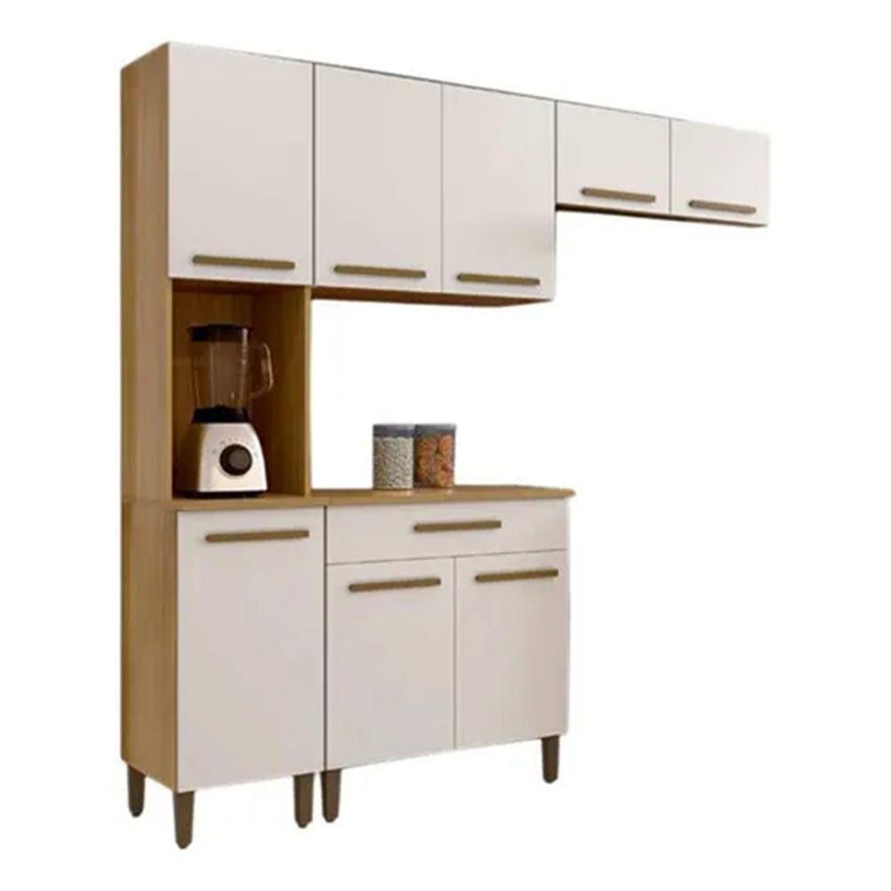 Cozinha Completa Criativa 8 Portas 1 Gaveta Arte Móveis Cinamomo Off - 1