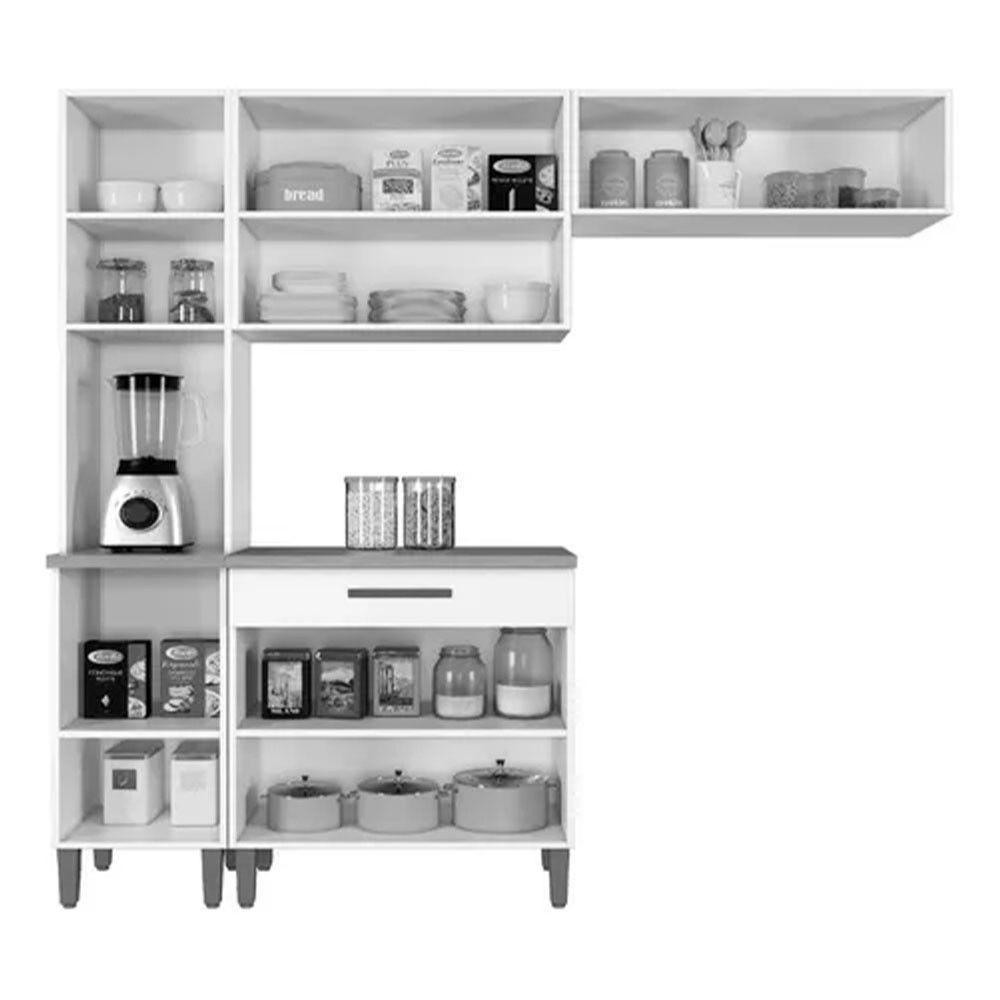 Cozinha Completa Criativa 8 Portas 1 Gaveta Arte Móveis Cinamomo Off - 3