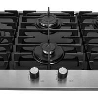Cooktop A Gás 5 Bocas Tripla Chama Platinium Com Trempe De Ferro Fundido Mesa Vidro Bivolt Fischer
