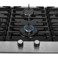 Cooktop A Gás 5 Bocas Tripla Chama Platinium Com Trempe De Ferro Fundido Mesa Vidro Bivolt Fischer - 5