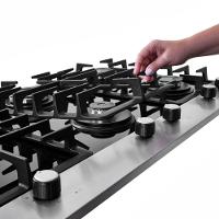 Cooktop A Gás 5 Bocas Tripla Chama Platinium Com Trempe De Ferro Fundido Mesa Vidro Bivolt Fischer - 10