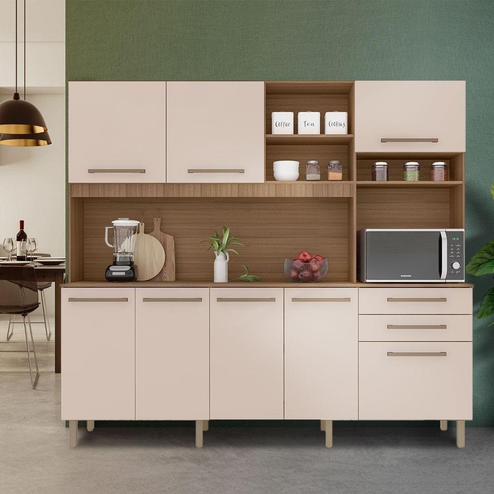 Cozinha Completa Armário E Balcão C- Pés Reguláveis 8 Portas Arenas - 1