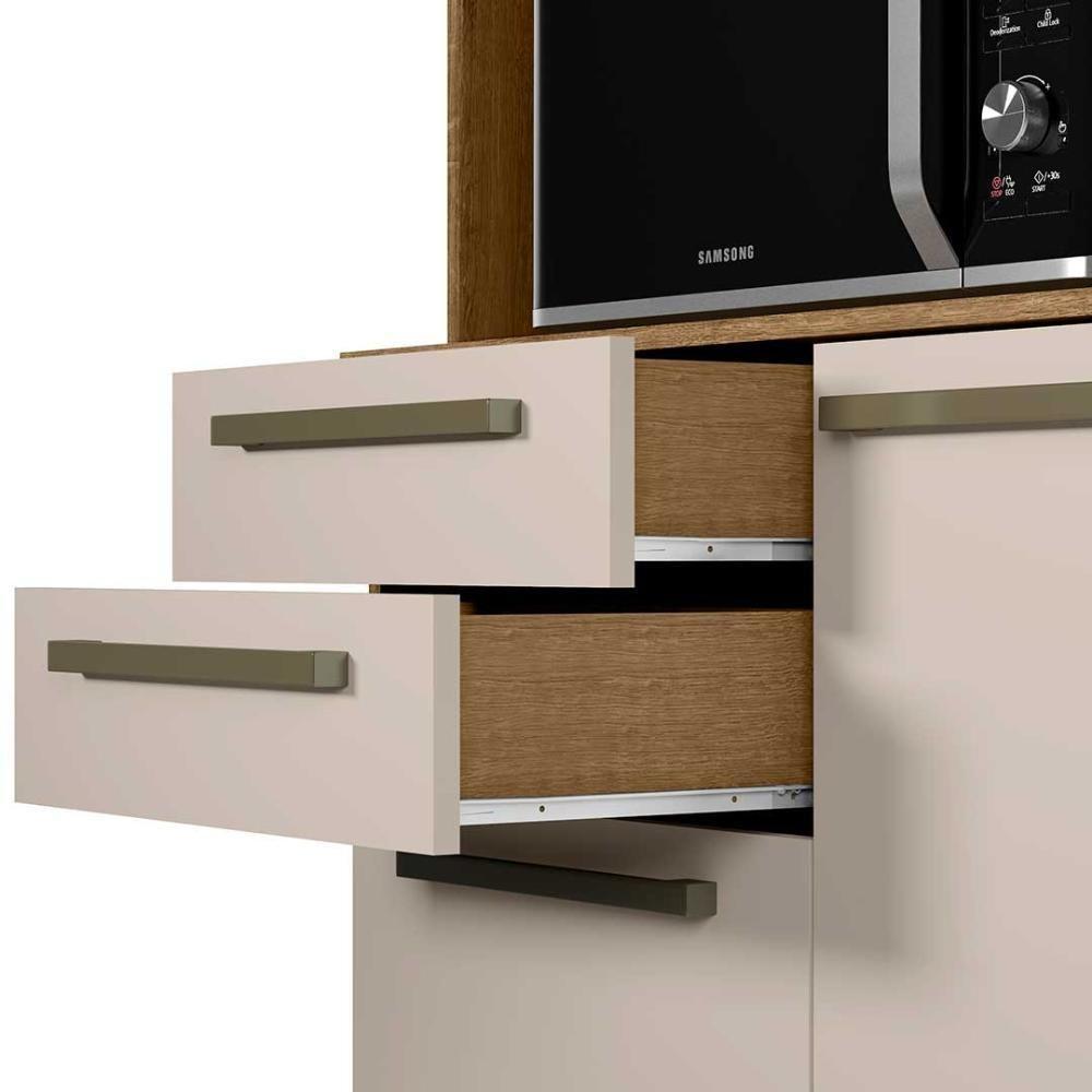 Cozinha Compacta Prisma Com Armário E Balcão Ripado 5 Portas Mel-arenas Mel Ripado-arenas - 8