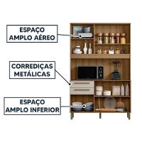 Cozinha Compacta Prisma Com Armário E Balcão Ripado 5 Portas Mel-arenas Mel Ripado-arenas