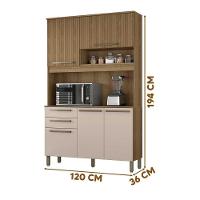 Cozinha Compacta Prisma Com Armário E Balcão Ripado 5 Portas Mel-arenas Mel Ripado-arenas - 5
