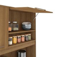 Cozinha Compacta Prisma Com Armário E Balcão Ripado 5 Portas Mel-arenas Mel Ripado-arenas - 7