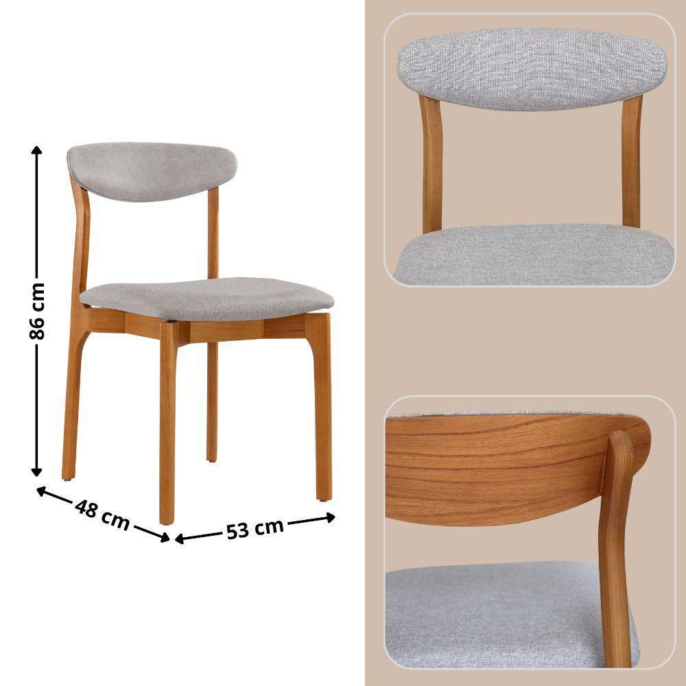 Conjunto Com 2 Cadeiras Noronha Moderna Mobília Luna/cinamomo Imbuia - 2