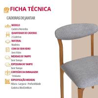 Conjunto Com 2 Cadeiras Noronha Moderna Mobília Luna/cinamomo Imbuia - 5