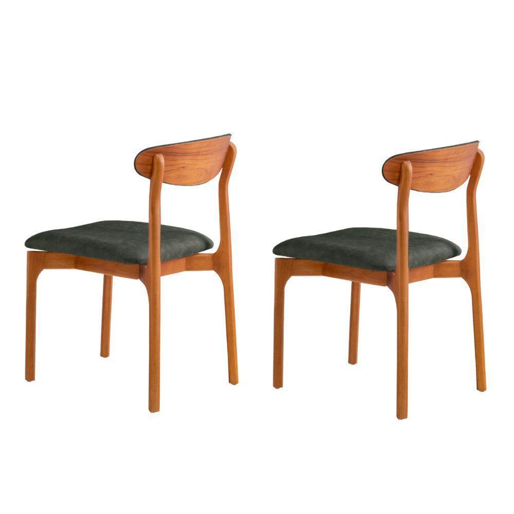 Conjunto Com 2 Cadeiras Noronha Moderna Mobília Jade/cinamomo Imbuia - 3