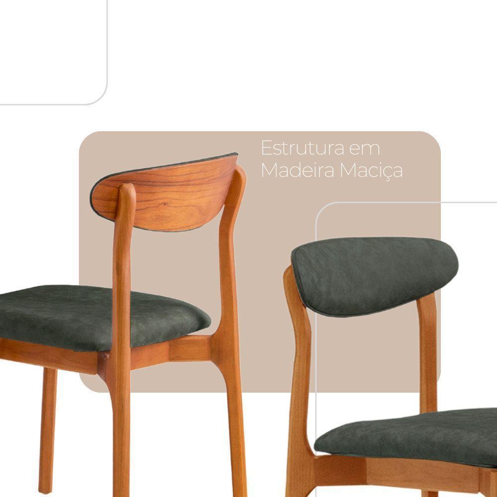 Conjunto Com 2 Cadeiras Noronha Moderna Mobília Jade/cinamomo Imbuia - 4