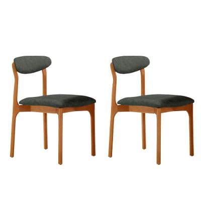 Conjunto Com 2 Cadeiras Noronha Moderna Mobília Jade/cinamomo Imbuia