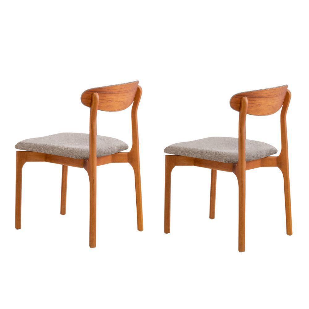 Conjunto Com 2 Cadeiras Noronha Moderna Mobília Brisa/cinamomo Imbuia - 3