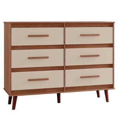 Comoda 6 Gavetas 120 Cm Mila Savana Off White Mobbs