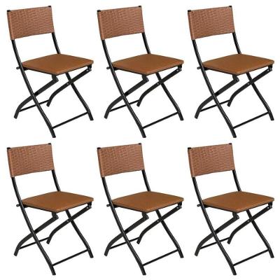 Cadeira Dobravel Bar, Lanchonete Caramelo - Kit 6 Pc