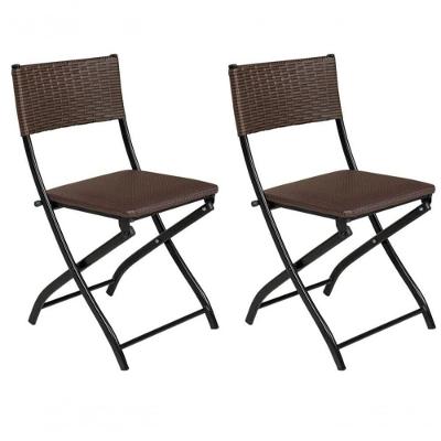 Cadeira Dobravel Bar, Lanchonete Castanho - Kit 2 Pc