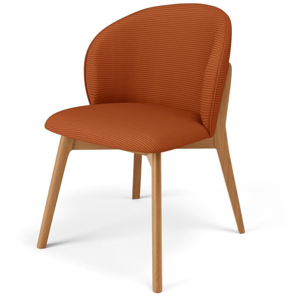 Cadeira De Jantar E Estar Living Estofada Mia L02 Linho Terracota - Lyam Decor - 1