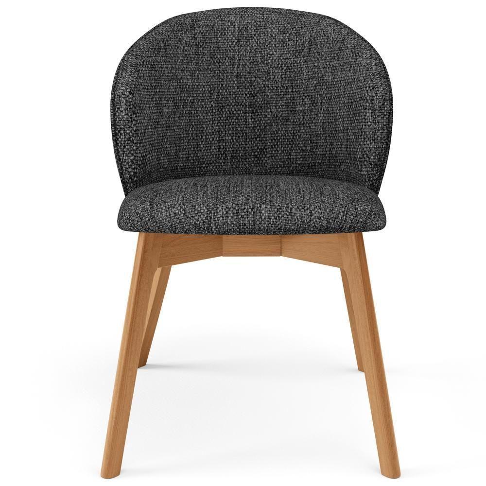 Cadeira De Jantar E Estar Living Estofada Mia L02 Linho Chumbo - Lyam Decor - 3