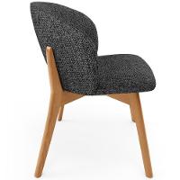 Cadeira De Jantar E Estar Living Estofada Mia L02 Linho Chumbo - Lyam Decor - 6