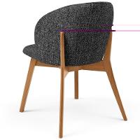 Cadeira De Jantar E Estar Living Estofada Mia L02 Linho Chumbo - Lyam Decor - 7