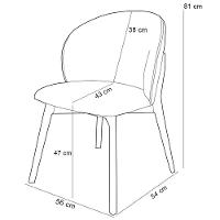 Cadeira De Jantar E Estar Living Estofada Mia L02 Linho Mescla Chumbo - Lyam Decor - 5