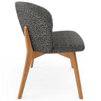 Cadeira De Jantar E Estar Living Estofada Mia L02 Linho Mescla Chumbo - Lyam Decor - 6