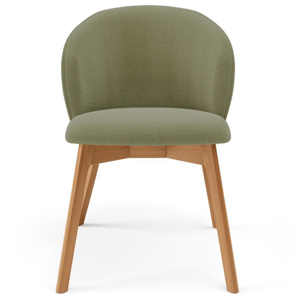 Cadeira De Jantar E Estar Living Estofada Mia L02 Bouclê Oliva - Lyam Decor - 2