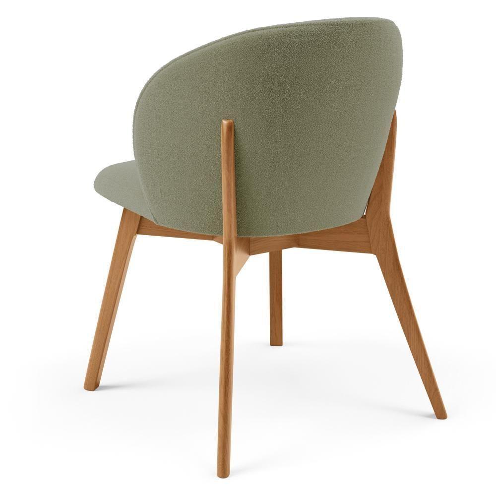 Cadeira De Jantar E Estar Living Estofada Mia L02 Bouclê Oliva - Lyam Decor - 5