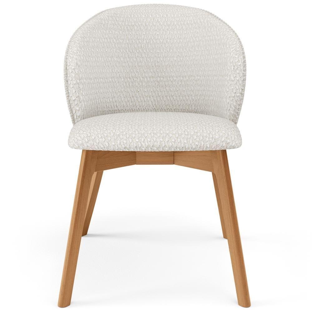 Cadeira De Jantar E Estar Living Estofada Mia L02 Bouclê Cru - Lyam Decor - 3