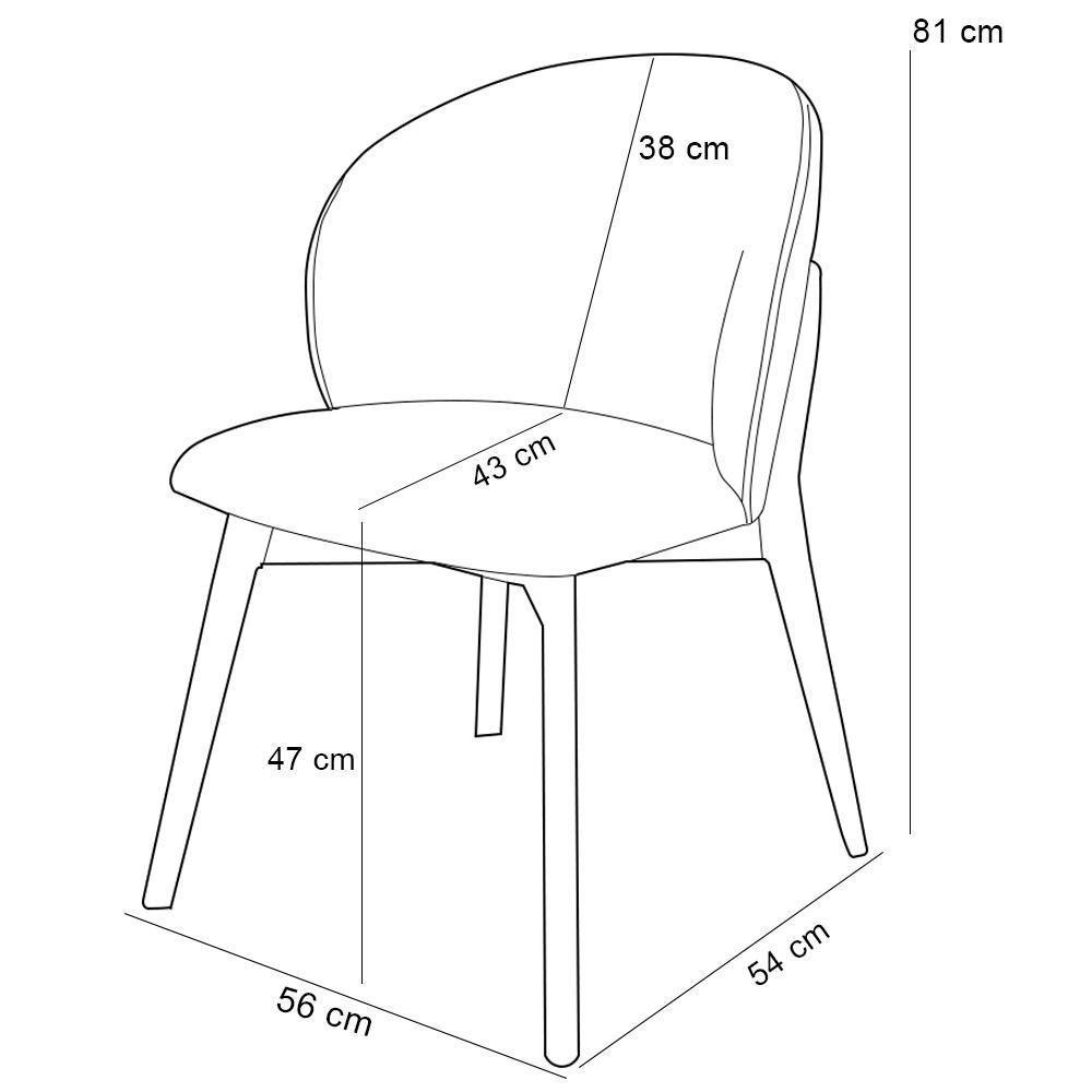 Cadeira De Jantar E Estar Living Estofada Mia L02 Bouclê Cru - Lyam Decor - 5