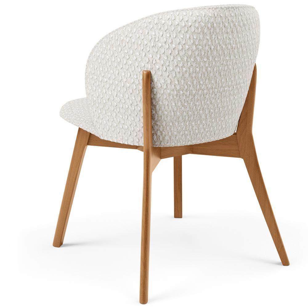 Cadeira De Jantar E Estar Living Estofada Mia L02 Bouclê Cru - Lyam Decor - 7