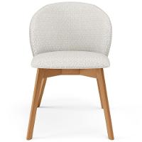 Cadeira De Jantar E Estar Living Estofada Mia L02 Bouclê Cru - Lyam Decor - 3