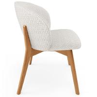 Cadeira De Jantar E Estar Living Estofada Mia L02 Bouclê Cru - Lyam Decor - 6