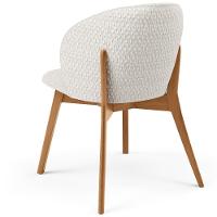 Cadeira De Jantar E Estar Living Estofada Mia L02 Bouclê Cru - Lyam Decor - 7