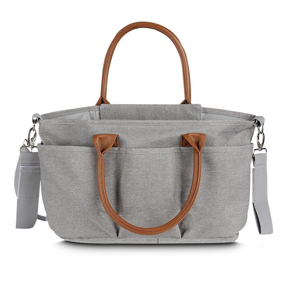 Bolsa Versátil Cinza De Poliéster Com Alça De Couro - Praticidade E Estilo Para O Seu Dia A Dia - 5