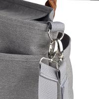 Bolsa Versátil Cinza De Poliéster Com Alça De Couro - Praticidade E Estilo Para O Seu Dia A Dia - 6