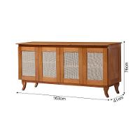 Buffet Aparador Premium Tela 4p Madeira Deltan - Castanho