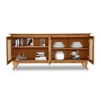 Buffet Aparador Premium Tela 4p Madeira Deltan - Castanho - 5