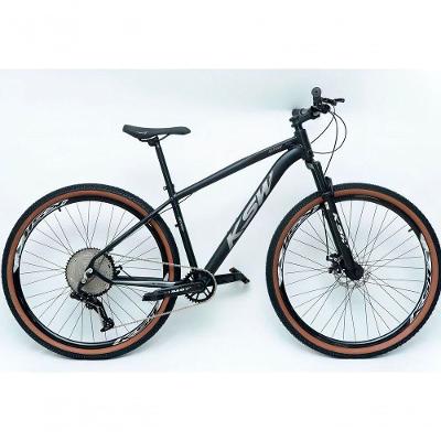 Bicicleta Aro 29 Ksw Xlt Alumínio 12v Kit 1x12v Pedivela Single K7 11-50 Freio A Disco Mecanico - Preto-prata Tam. 21