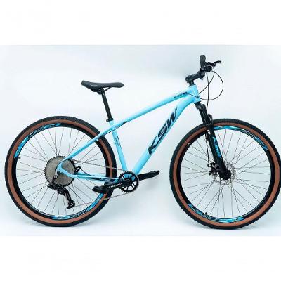 Bicicleta Aro 29 Ksw Xlt Alumínio 12v Kit 1x12v Pedivela Single K7 11-50 Freio A Disco Mecanico- Azul Claro Tam. 15