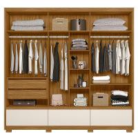 Guarda Roupa Casal Espelho 6 Portas 240 Cm Amazonas Freijo Off White Moval - 5