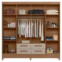 Guarda Roupa Casal Espelho 8 Portas 204 Cm Florida Carvalho Fendi Moval - 5
