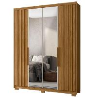 Guarda Roupa Casal Espelho 4 Portas 176 Cm California Freijo Off White Moval - 1
