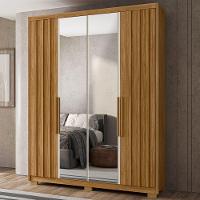 Guarda Roupa Casal Espelho 4 Portas 176 Cm California Freijo Off White Moval - 2
