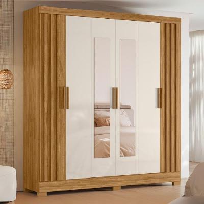 Guarda Roupa Casal Valença 6 Portas Bater Freijo Off White