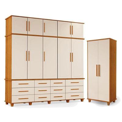 Guarda Roupa Casal E Armário Multiuso Berlim Freijó Off White – Luapa Móveis