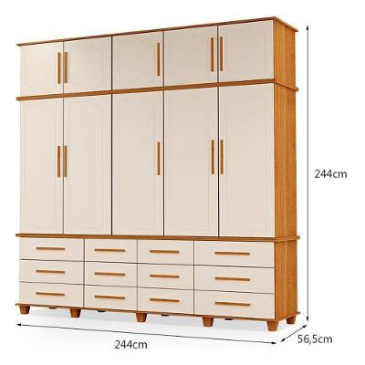 Guarda Roupa Casal Berlim 10 Portas 12 Gavetas Freijó Off White Luapa Móveis