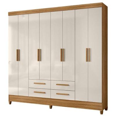 Guarda Roupa Casal 8 Portas 204 Cm Florida Freijo Off White Moval