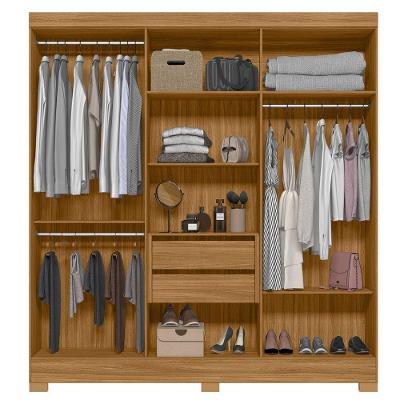 Guarda Roupa Casal Valença 6 Portas Bater Freijo Cinza MDP-MDF Moval Móveis
